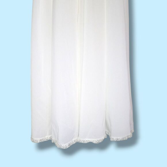 Vtg Shadowline White Chemise Nightgown-Size 32/Small-Seashell Bodice-Bridal - Picture 9 of 11
